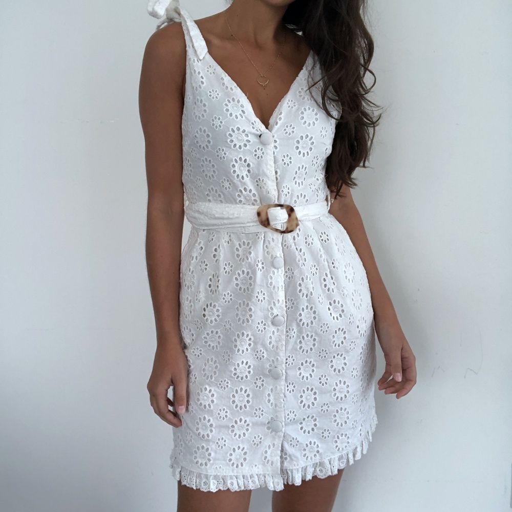 NEW Topshop white eyelet buckle dress 4